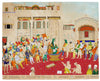 Court of Sher-e Punjab Maharaja Ranjit Singh - Bishan Singh - 19th Century Vintage Indian Sikh Royalty Painting - Canvas Prints