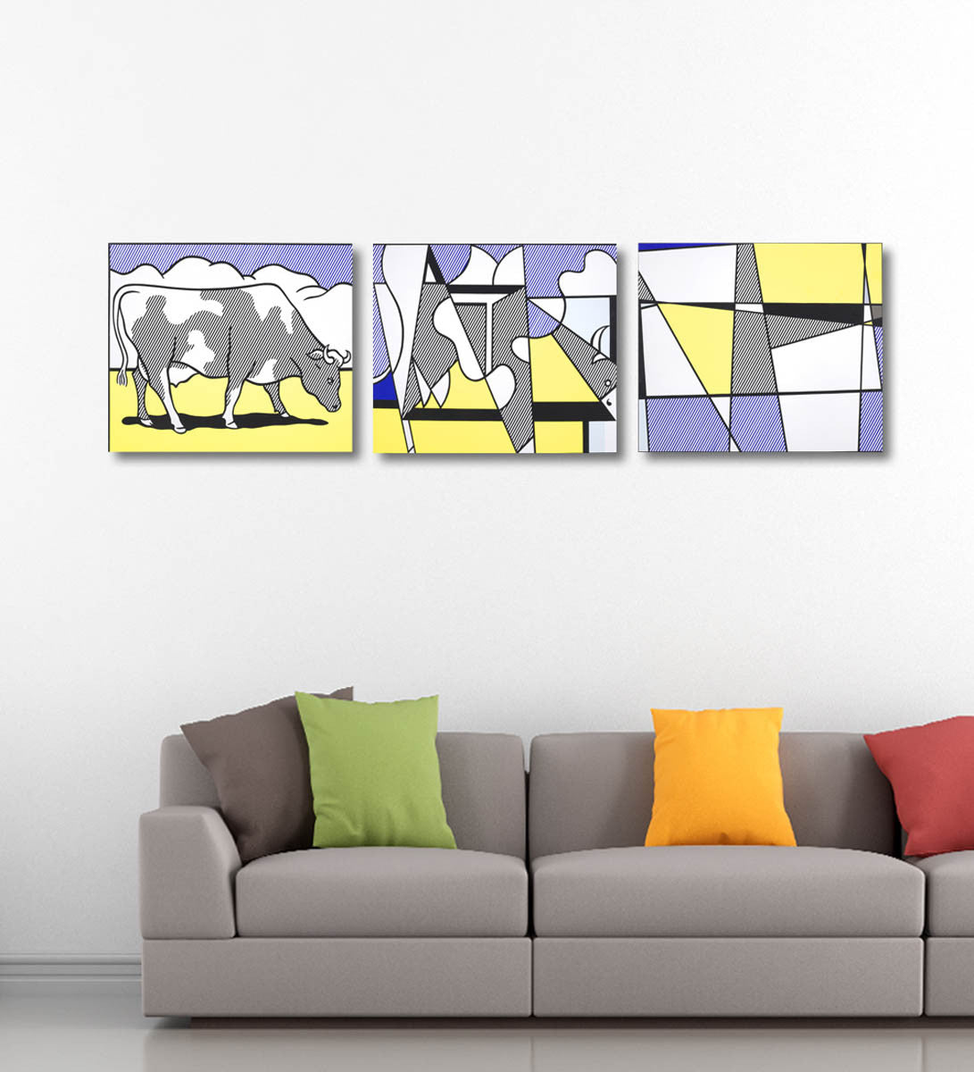 Cow Going Abstract - Art Panels by Roy Lichtenstein | Buy Posters