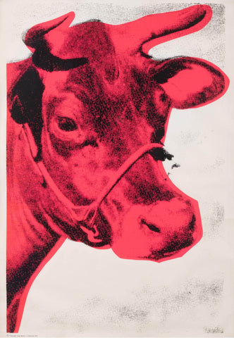 Cow (Red On White) - Andy Warhol - Pop Art Painting - Life Size Posters by Andy Warhol