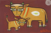 Jamini Roy - Cow and calf - Framed Prints