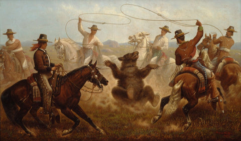 Cowboys Roping a Bear - Life Size Posters