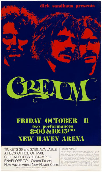 Cream at New Haven Arena - Tallenge Music Retro Concert Vintage Poster  Collection - Posters