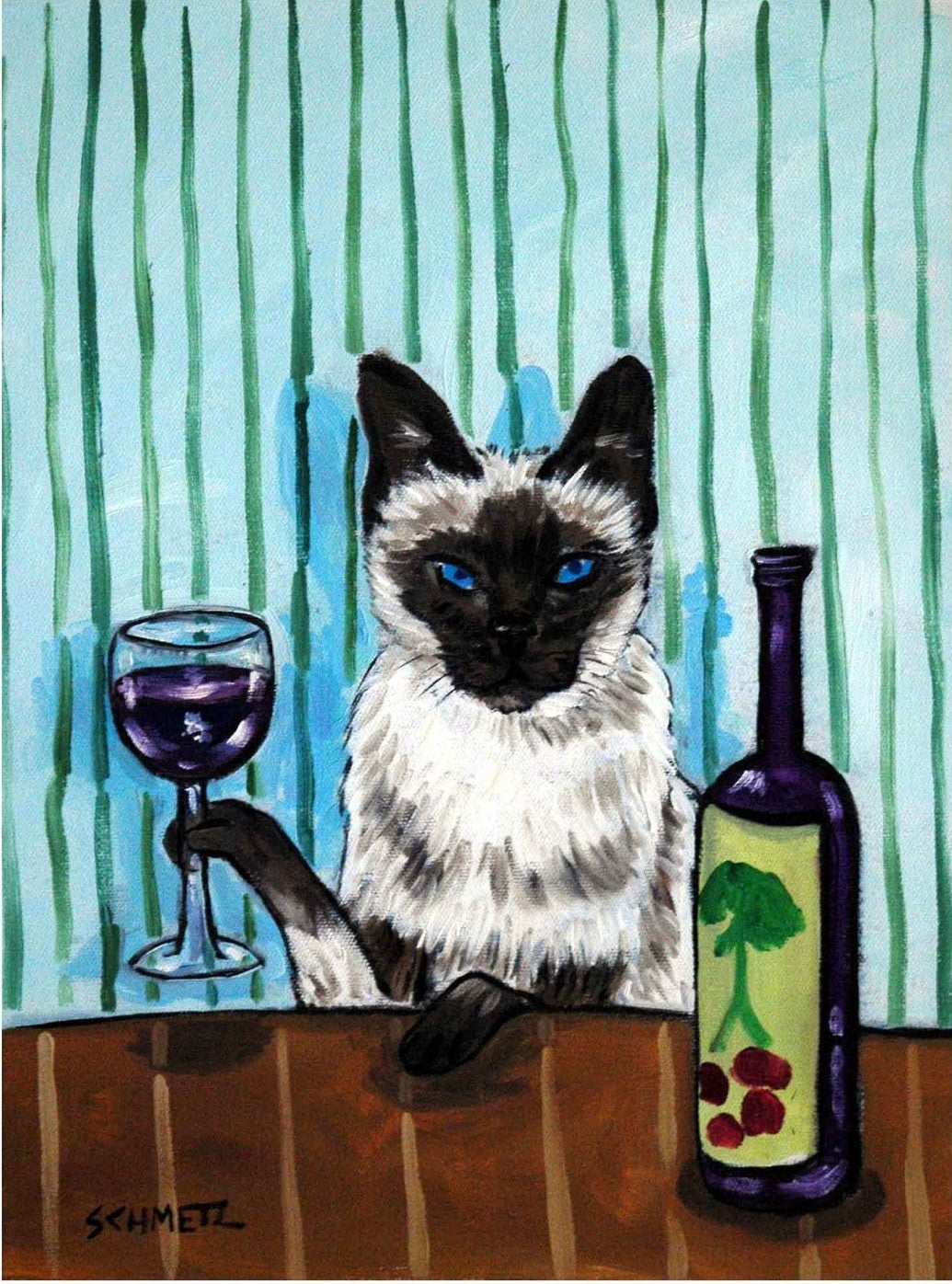 Cat Books And Wine Enhanced Matte Paper Framed Poster – Cute Cat Nation