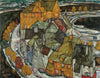 Egon Schiele - Krumau Hauserbogen (Crescent Of Houses II) - Canvas Prints