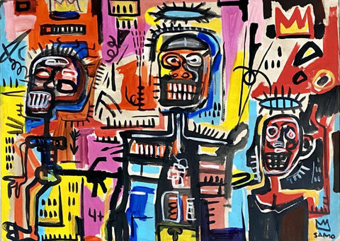 Crew - Jean-Michel Basquiat - Neo Expressionist Painting by Jean-Michel Basquiat