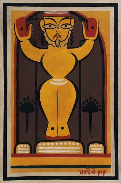 Crucifixion Jesus Christ - Jamini Roy - Bengal School - Christian Art Painting - Canvas Prints