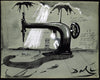 Sewing Machine With Umbrellas - Canvas Prints