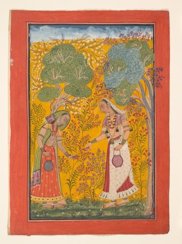 Indian Miniature Art - Vasanti Ragini, Garland of Musical Modes - Framed Prints