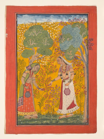 Indian Miniature Art - Vasanti Ragini, Garland of Musical Modes - Canvas Prints
