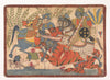 Indian Miniature Art - Mysore Painting - Harishchandra And His Minister Killing A Tiger - Posters