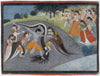 Indian Miniature Art - Lord Krishna Punishing snake Kaliya - Posters