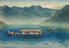 Dal Lake, Kashmir - Charles W Bartlett - Vintage 1916 Orientalist Woodblock India Painting - Large Art Prints
