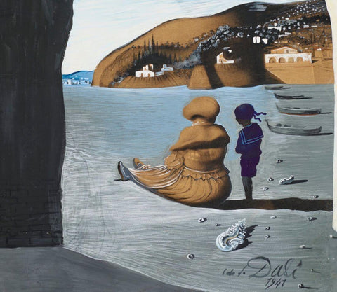 Mysterious Mouth Appearing In The Back Of My Nurse (ouche mystérieuse apparaissant dans le dos de ma nourrice - Salvador Dali - Surrealist Painting Masterpiece by Salvador Dali