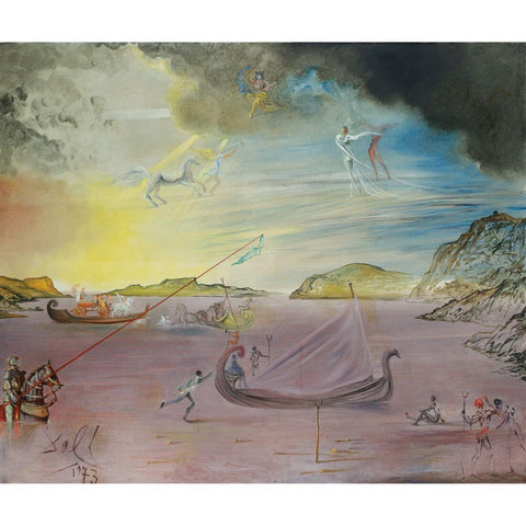 The Galas Of Port Lligat (Las Galas de Port Lligat) – Salvador Dali Painting – Surrealist Art by Salvador Dali