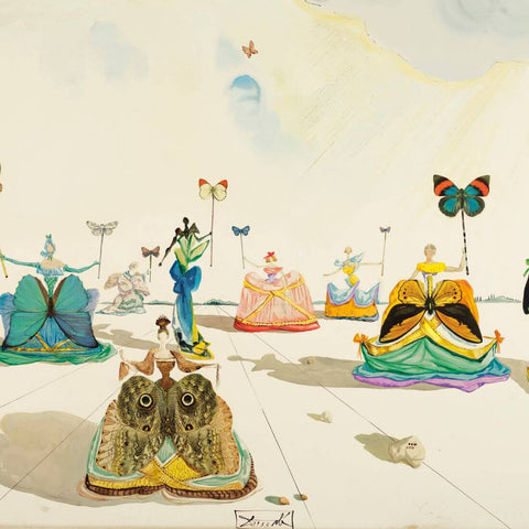 Butterfly Women (Femmes Aux Papillons) – Salvador Dali Painting – Surrealist Art - Framed Prints