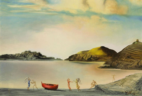 Port Lligat At Sunset 1959 (Port Lligat al atardecer 1959) – Salvador Dali Painting – Surrealist Art - Life Size Posters by Salvador Dali