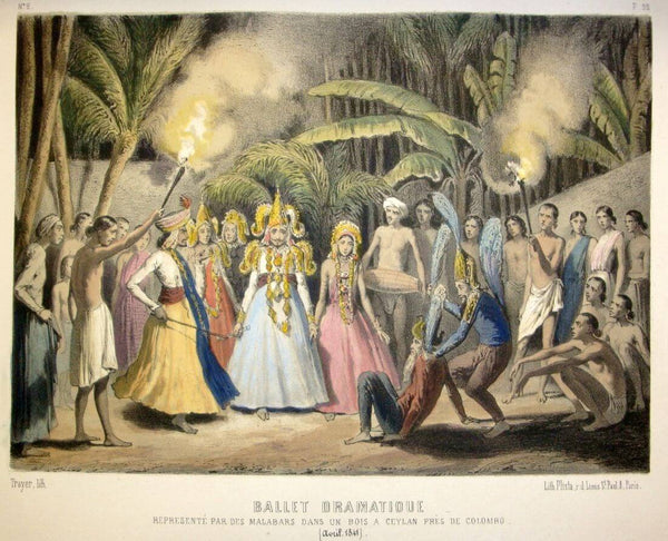 Dance Drama (Colombo) - Prince Alexis Dmitievich Soltykoff - Voyages Dans l'inde - Lithograpic Print – Orientalist Art Painting - Canvas Prints