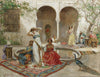 Dancing In The Harem Courtyard  - Fabio Fabbi - Orientalist Art Painting - Large Art Prints