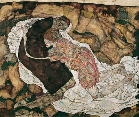 DEgon Schiele - Tod und die Jungfrau (Death and the Maiden) - Canvas Prints