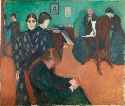 Death In The Sickroom (Muerte En El Cuarto Del Enfermo) - Edvard Munch - Large Art Prints by Edvard Munch