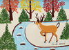 Deer By A Stream - Maud Lewis - Canadian Folk Art Painting - Framed Prints