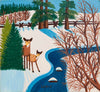 Deer Fawn Creekside - Maud Lewis - Folk Art Painting - Posters