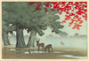 Deer Of Nara Park - Kawase Hasui - Japanese Vintage Woodblock Ukiyo-e Art Print - Canvas Prints