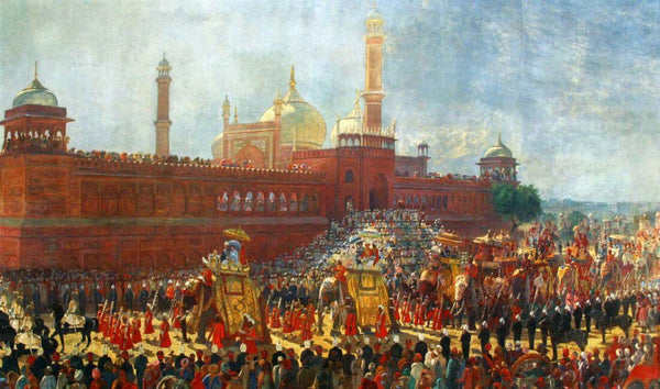 Delhi Durbar -1903 - State Entry into Delhi of Lord and Lady Curzon - R T Mackenzie - Indian Vintage Orientalist Painting - Art Prints