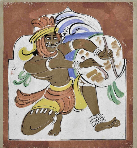 Dhaki (Drummer) - Haripura Posters Collection - Nandalal Bose - Bengal School Painting by Nandalal Bose