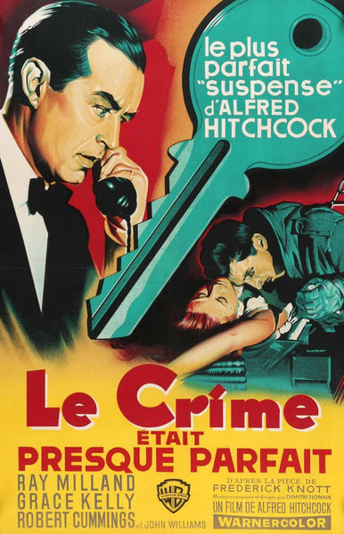 Dial M For Murder (French Release) - Alfred Hitchcock - Classic Hollywood Suspense Movie Vintage Poster - Large Art Prints