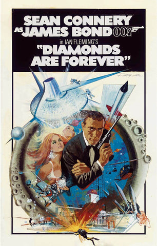 Diamonds Are Forever Never Say Never Again - Sean Connery  - James Bond 007 -  Hollywood Action Movie Poster - Canvas Prints