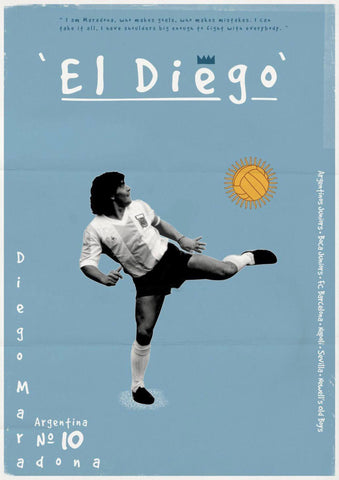 Diego Maradona - Football Legend - Sports Poster 7 by Joel Jerry