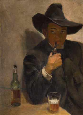 Self-Portrait With Broad-Brimmed Hat - Life Size Posters by Diego Rivera