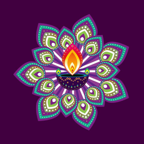 Digital Art - Decorated Diya with the Flame of Diwali by Hamid Raza