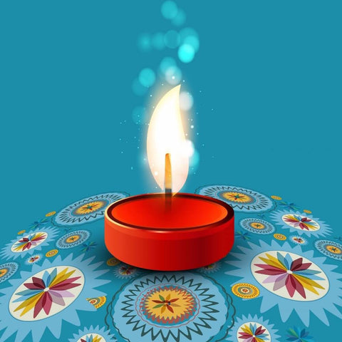 Digital Art - Decorated Diya with the Flame of Diwali by Hamid Raza