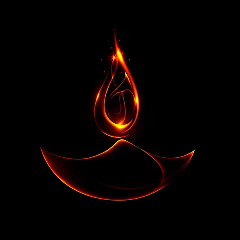 Digital Art - Diya with the Flame of Diwali - Canvas Prints by Hamid Raza