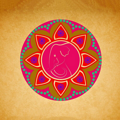 Digital Art - Elephant Rangoli - Canvas Prints by Hamid Raza