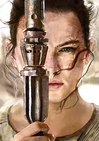 Digital Painting - Rey from Star Wars VII The Force Awakens - Hollywood Collection - Posters by Joel Jerry