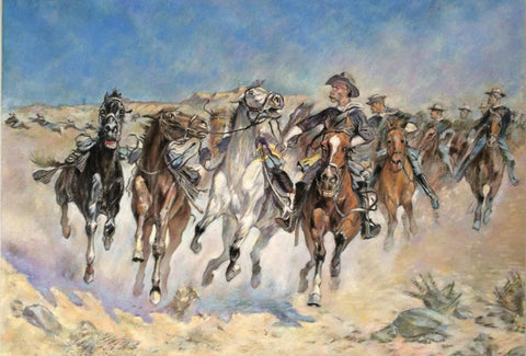 Dismounted - Trooper Moving - Frederic Remington - Posters