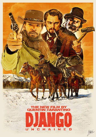 Django Unchained - Fan Art - Quentin Tarantino - Hollywood Movie Poster Collection - Art Prints