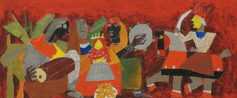 Dolls - Large Art Prints by M F Husain