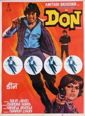 Don - Amitabh Bachchan - Bollywood Hindi Movie Poster - Large Art Prints