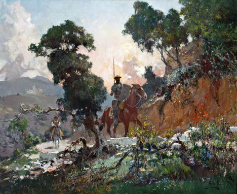 Don Quixote - John Gleich - Vintage Orientalist Painting - Canvas Prints by John Gleich