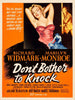 Don't Bother To Knock - Marilyn Monroe - Hollywood English Movie Vintage Poster - Posters