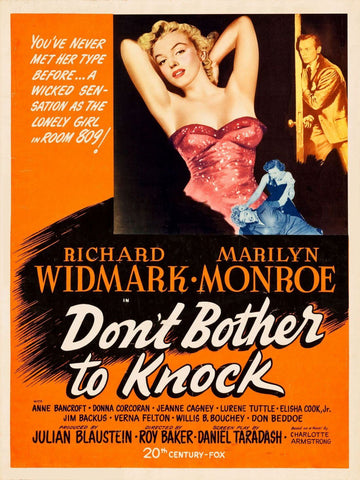 Don't Bother To Knock - Marilyn Monroe - Hollywood English Movie Vintage Poster - Posters