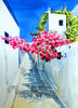 Watercolor Painting  - Bougainville Blooms In Mediterranean Sunshine - Canvas Prints