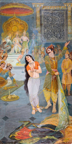 Draupadi Vastraharan - MV Dhurandhar - Indian Masters Painting - Framed Prints