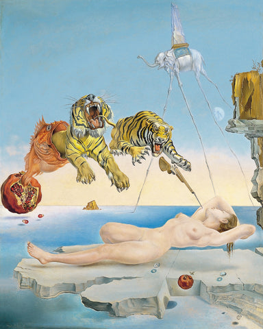 Dream Caused By The Flight of a Bee Around a Pomegranate a Second Before Wakening Up - Posters by Salvador Dali