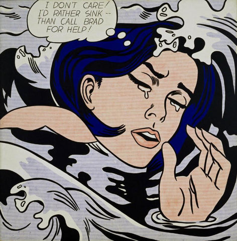 Drowning Girl - Large Art Prints by Roy Lichtenstein