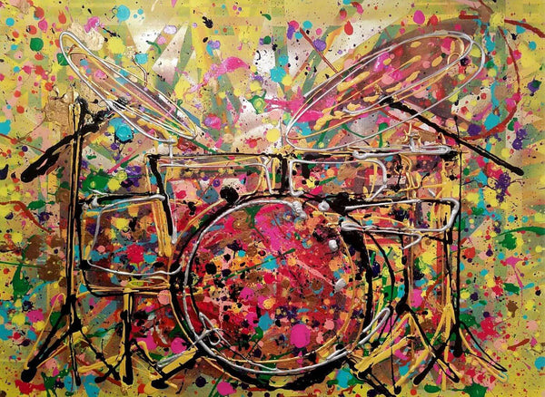 Drums - Abstract Painting - Framed Prints